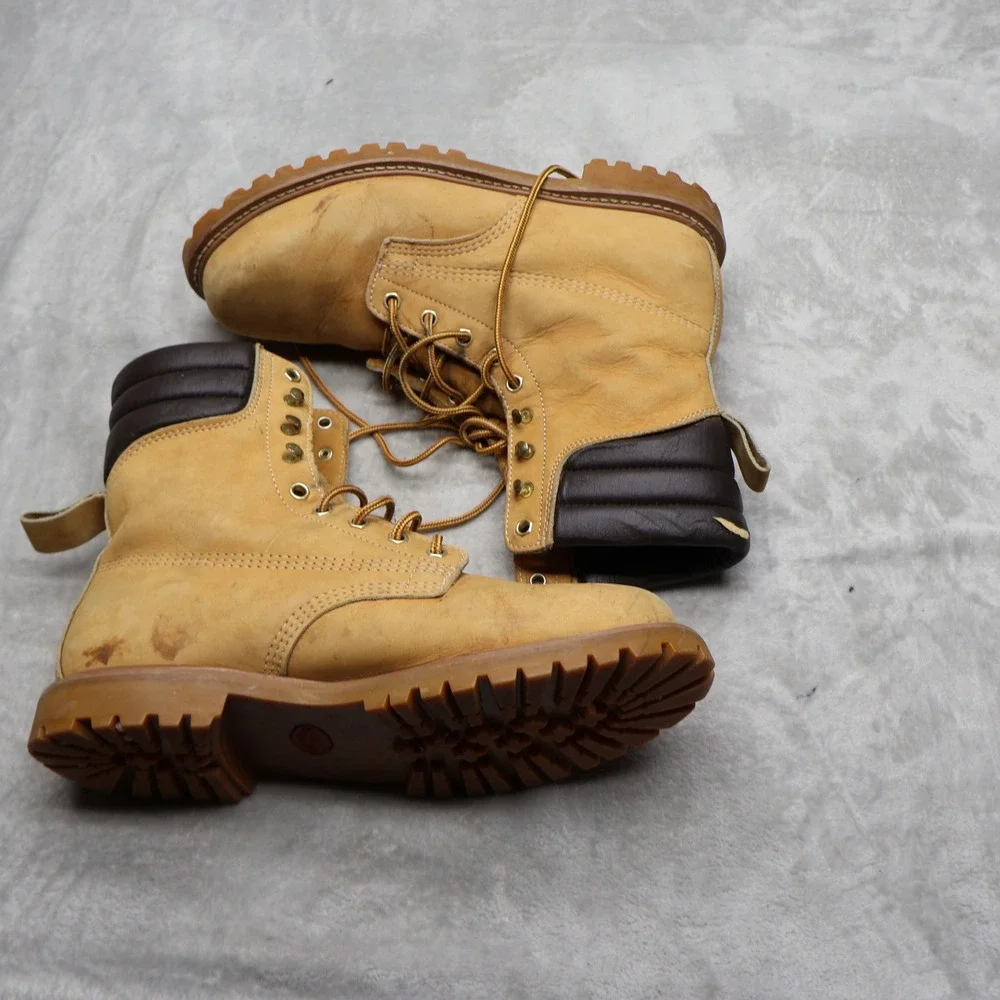Timberland Mens 12D Work Boots Brown Premium Leather Rugged Waterproof 86005-674